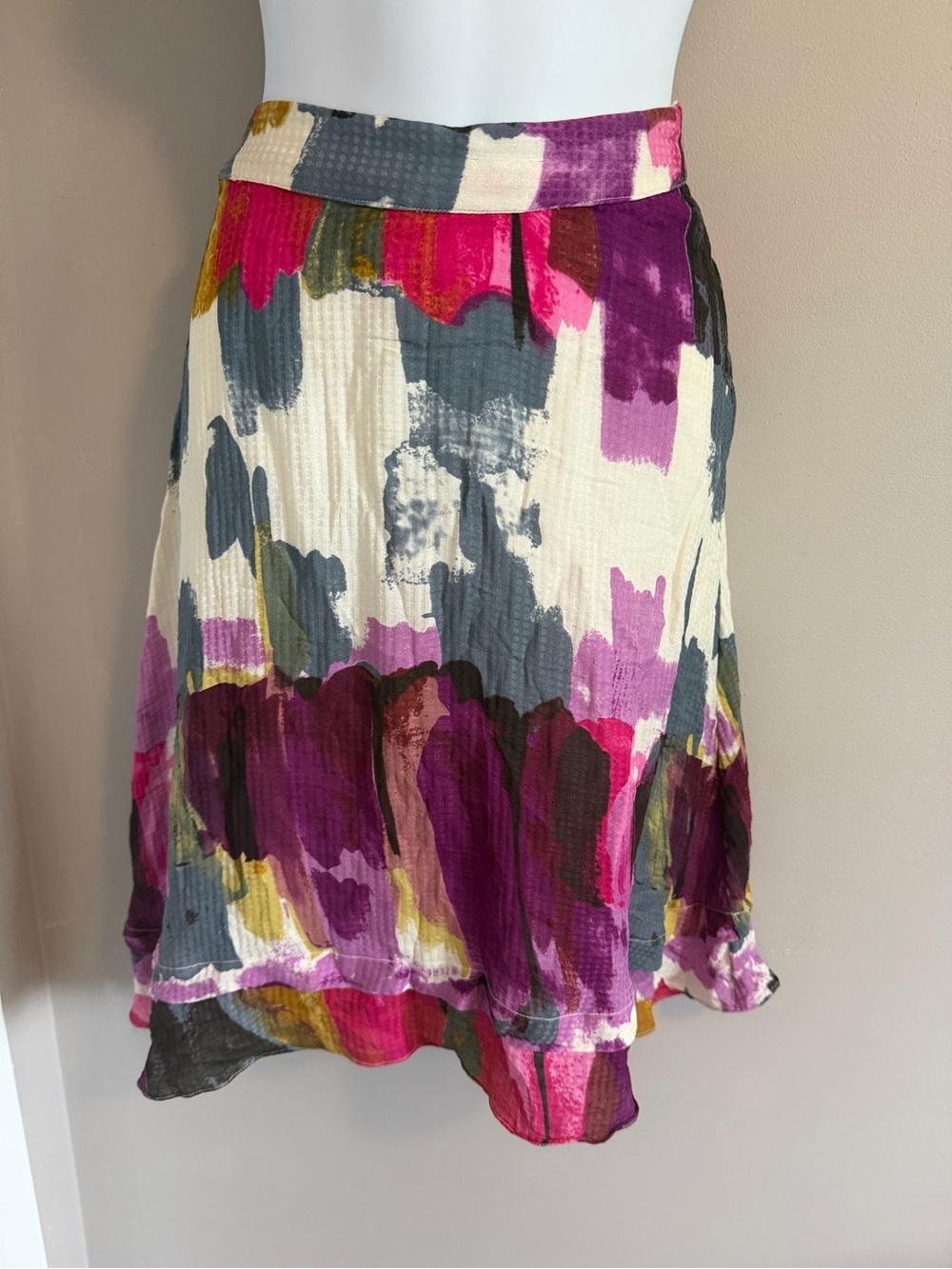 Essentiel Antwerp Abstract Print Silk Skirt Multicoloured 40 (large)